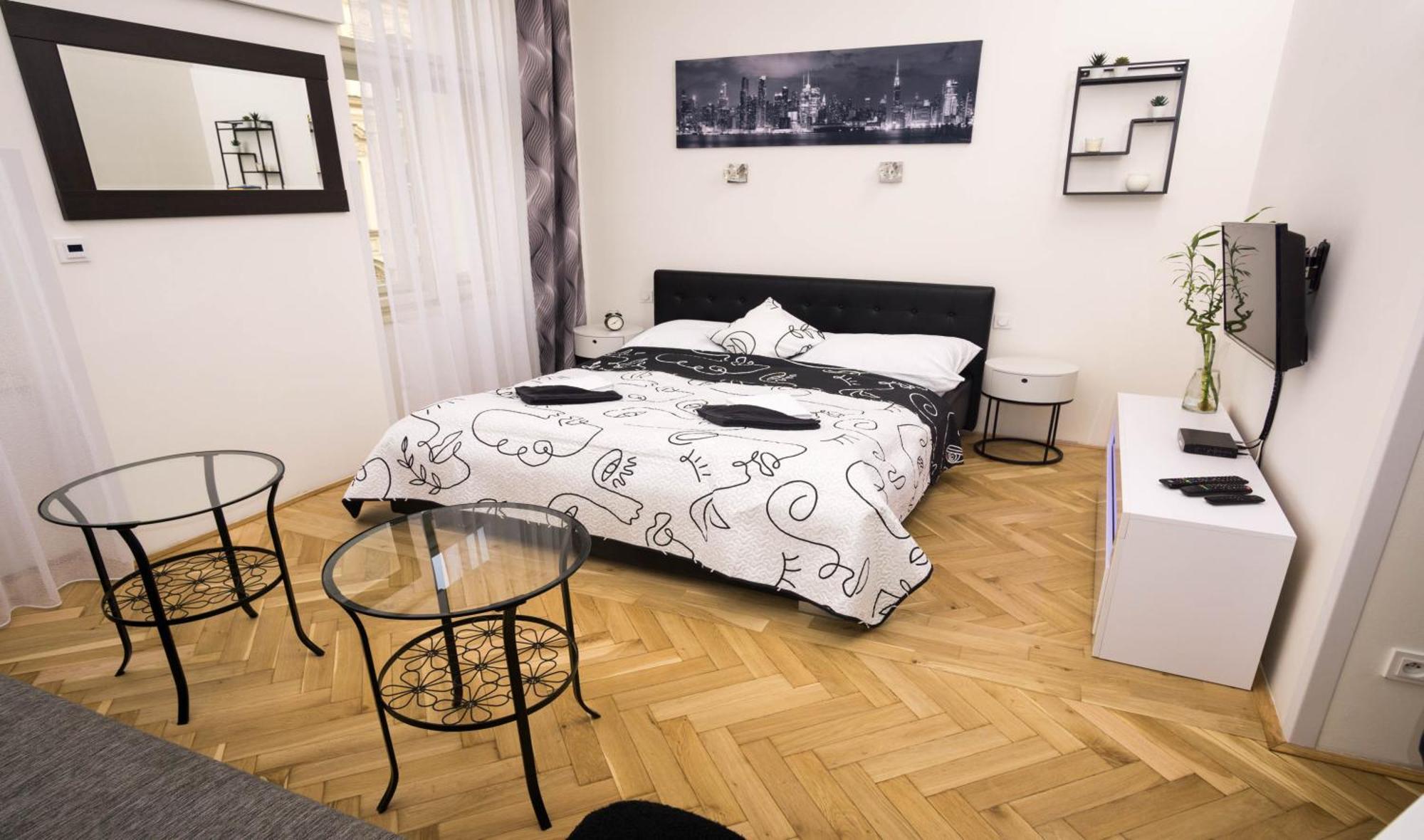 Black & White Apartment Prague By Wenceslas Square And Muzeum