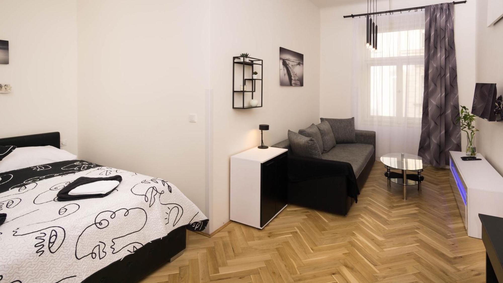 Апартаменты Black & White Apartment Prague By Wenceslas Square And Muzeum