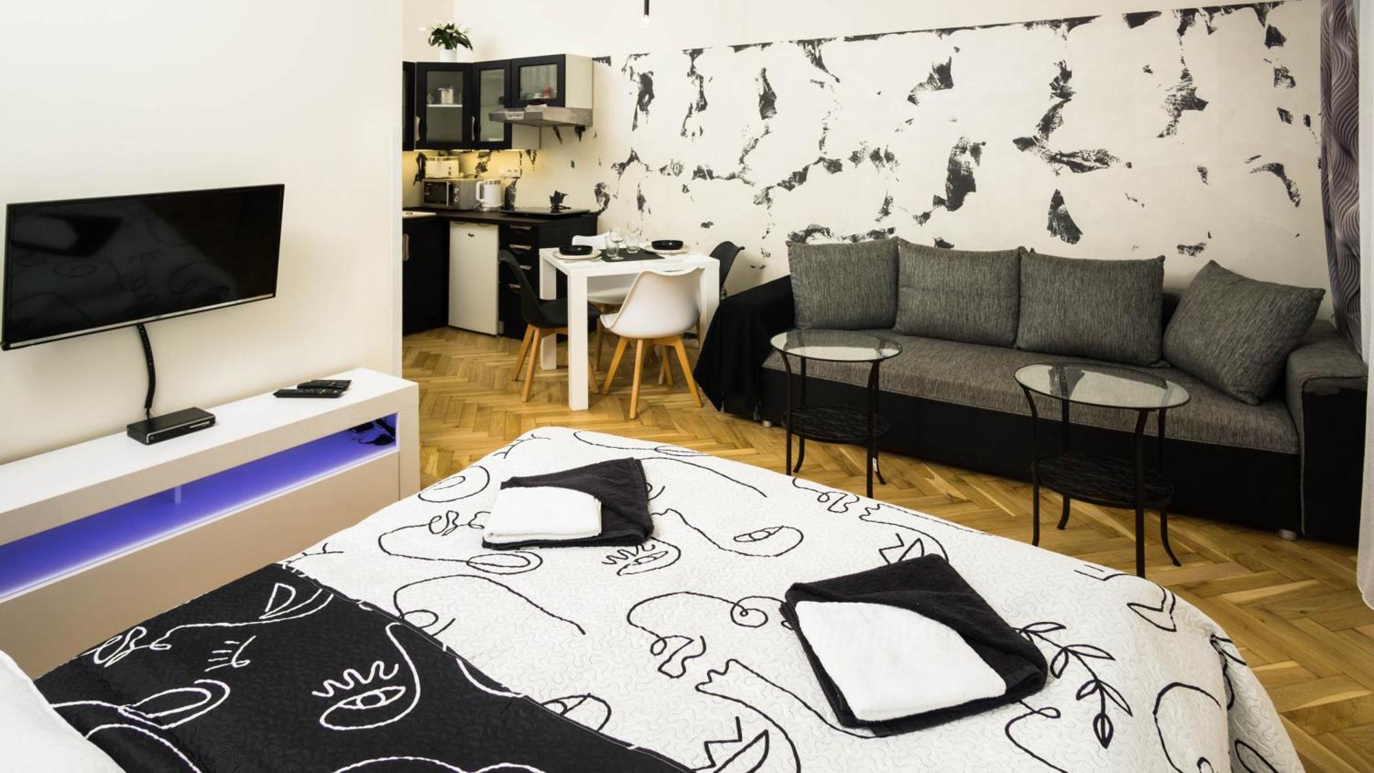 Black & White Apartment Prague By Wenceslas Square And Muzeum Апартаменты *